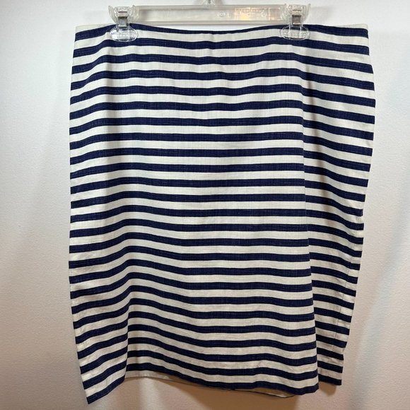 Talbots Dresses & Skirts - Talbots | Navy and White Striped Pencil Skirt Size 14